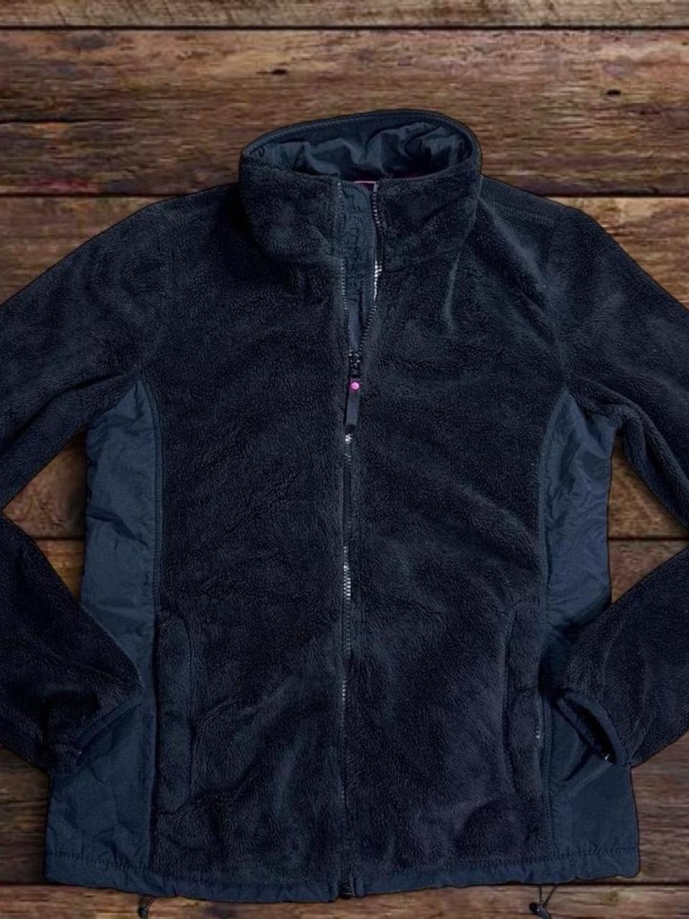 Aeropostale Black Plush Teddy Fleece Zip Jacket